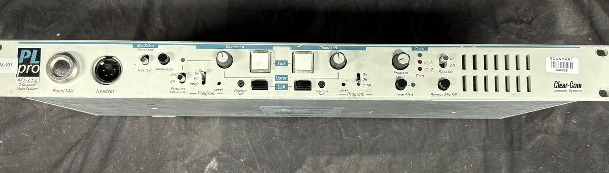 Used Clear-Com MS-232 2 channel master station – Sound Art Used Clear-Com MS-232 2 channel master station – Sound Art
