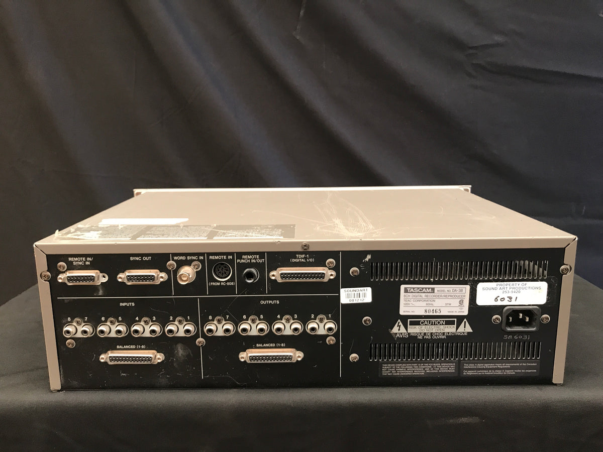 Used Tascam DA-38 Audio Other – Sound Art Used Gear