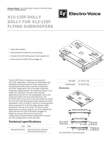 New Electro-Voice X12-125F-DOLLY Dolly for X12-125F